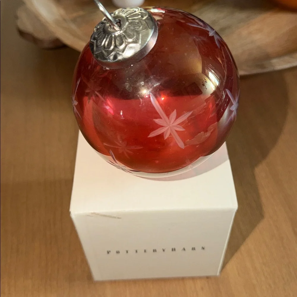 Pottery Barn Etched Ornament
